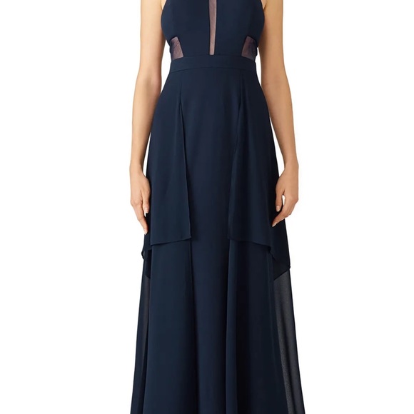 LM Collection Navy Flutter Gown, Size 4 - Worn Once (unaltered)! - Picture 4 of 4